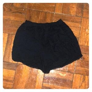 Black pull on shorts